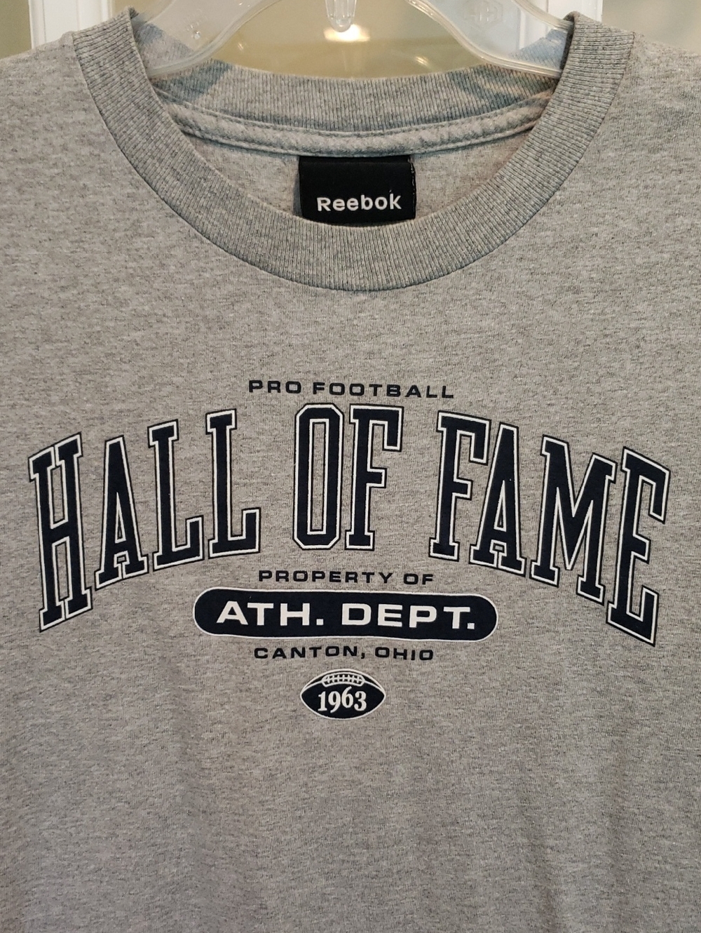 Pro Football Hall Of Fame Gray & Navy Official T-shirt By Reebok Size: L